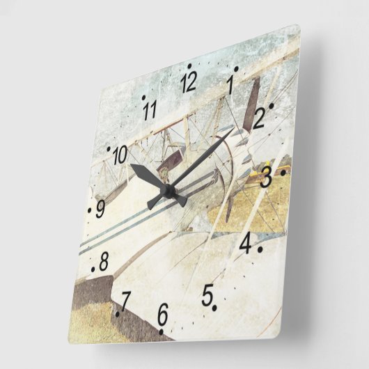 Antiek vliegtuigrugleuning vierkante klok (Hoek)