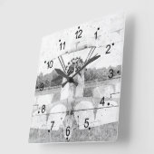 Antiek vliegtuigrugleuningklok vierkante klok (Hoek)