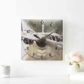 Antiek vliegtuigrugleuningklok vierkante klok (Huis)