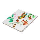 Antiek vlinder bloemenbacksplash tegeltje (Zijkant)