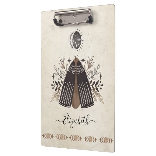 Antiek vlinder mot illustratie klembord (Links)