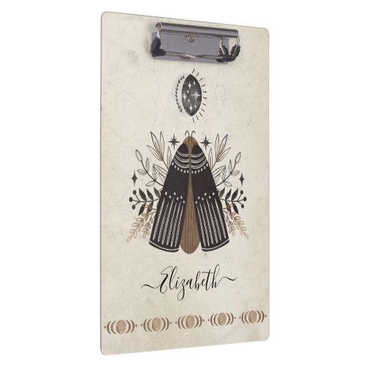 Antiek vlinder mot illustratie klembord (Rechts)