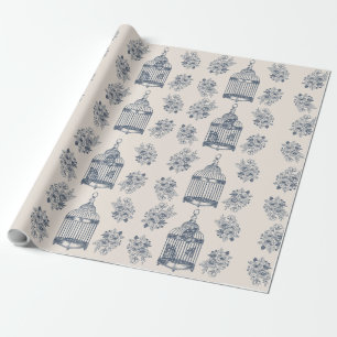 Antiek vlinders en flora cadeaupapier