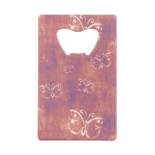 Antiek vlinders op Paars en roze Creditkaart Flessenopener (Achterkant)