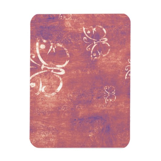 Antiek vlinders op Paars en roze Magneet (Verticaal)