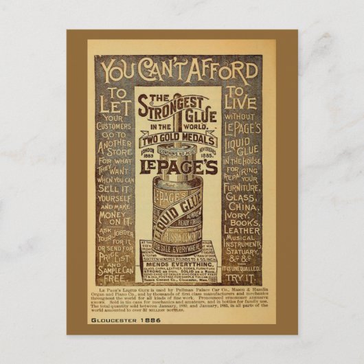 Antiek vloeibaar glas en glanzend glansmiddel MA Briefkaart (Voorkant)