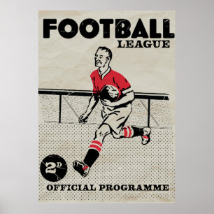 Antiek voetbalprogramma poster