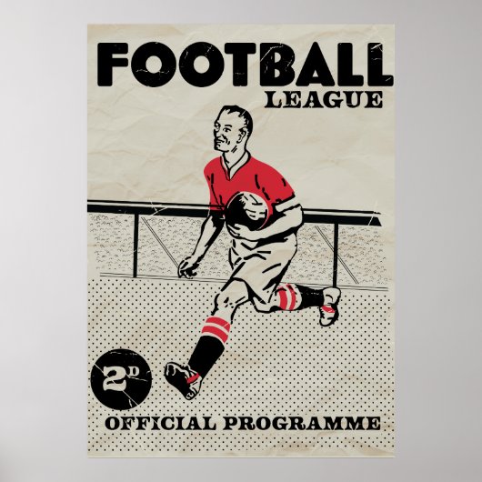 Antiek voetbalprogramma poster (Voorkant)