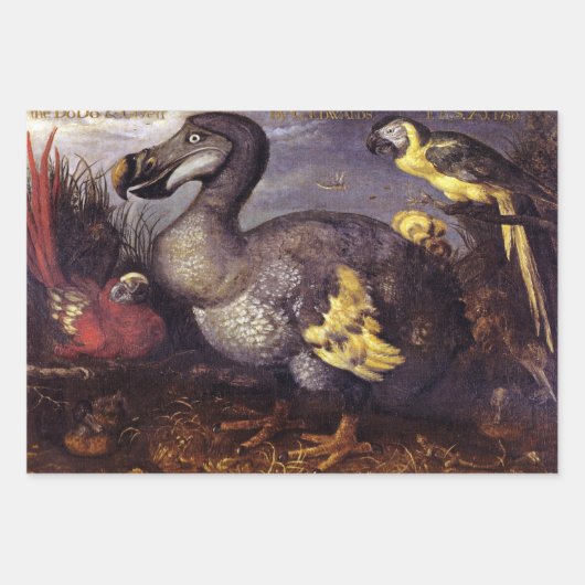 Antiek  Vogels Decoupage Heavy WT 3-Set Inpakpapier Vel (Voorkant 2)