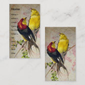 Antiek vogels visitekaartje (Voorkant / Achterkant)