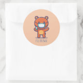 antiek voor beren maskers ronde sticker (Tas)