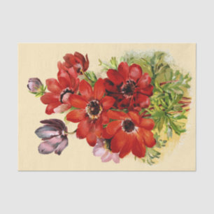Antiek voorbloem, van 1898, van weefsel tissuepapier