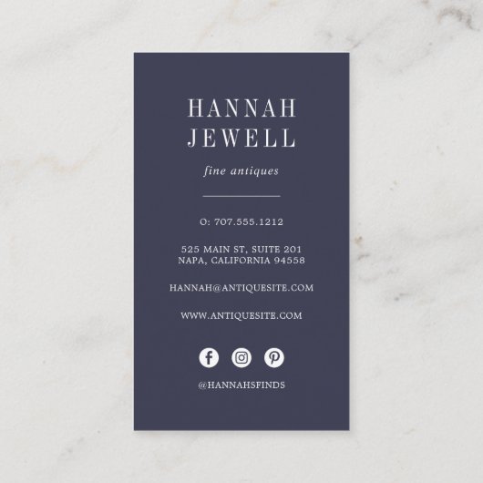 Antiek voorzitter |  meubilair visitekaartje (Achterkant)