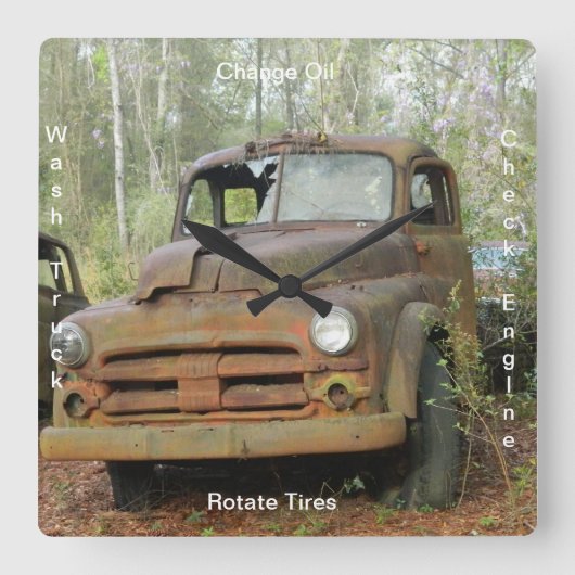 Antiek Vrachtklok Vierkante Klok (Voorkant)