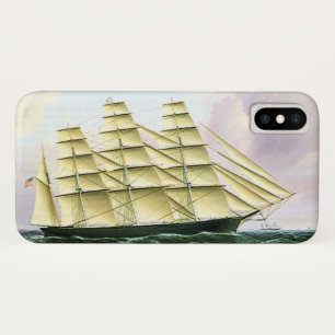 Antiek vrachtschip op zee in vintage transport sti iPhone x hoesje