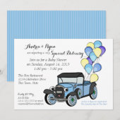 Antiek Vrachtwagen Baby shower Kaart (Voorkant / Achterkant)