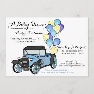 Antiek Vrachtwagen Baby shower Kaart