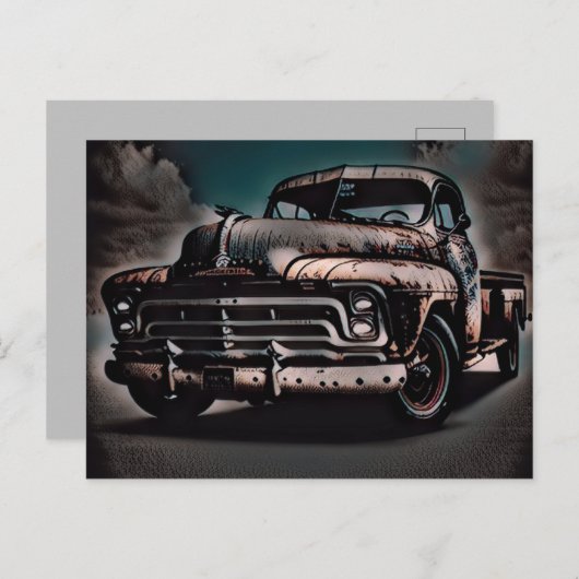 Antiek vrachtwagen - een tijdloze klassieke briefkaart (Voorkant / Achterkant)