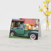 Antiek Vrachtwagen met herfstoogst Kaart (Gele Bloem)