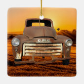 Antiek vrachtwagen  Vrachtwagen Boerderij Keramisch Ornament (Achterkant)