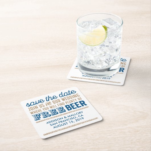 Antiek vrije bier Sla de datum op Kartonnen Onderzetters (Insitu)