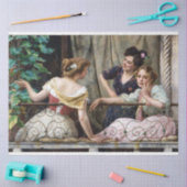  Antiek vrouw scène decoupage Tissuepapier (Craft)