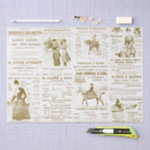 Antiek Vrouwe Paardrijden Ephemera Ads Tissuepapier (Craft)