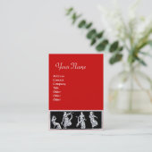 ANTIEK VROUWEN MODE MONOGRAM Rood Zwart wit Visitekaartje (Staand voorkant)