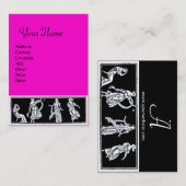 ANTIEK VROUWEN MODE MONOGRAM Roze zwart wit Visitekaartje (Voorkant / Achterkant)
