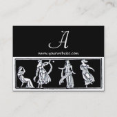 ANTIEK VROUWEN MODE MONOGRAM Roze zwart wit Visitekaartje (Achterkant)