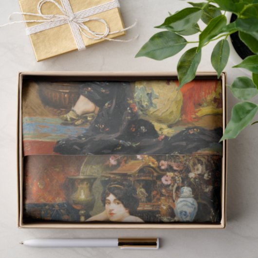  Antiek Vrouwenportret Decoupage Tissuepapier (Geschenk)