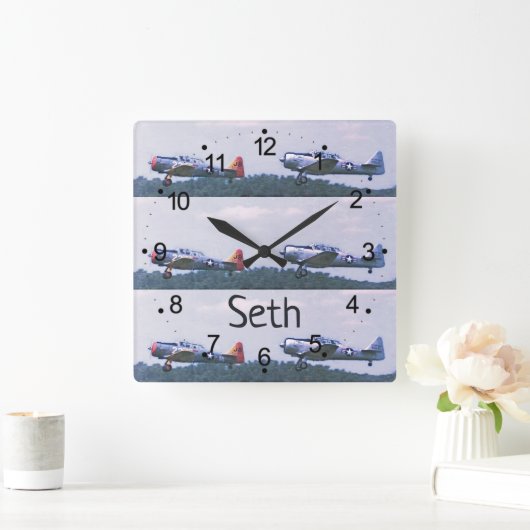 Antiek Vuurvliegtuigen Retro Square klok (Huis)