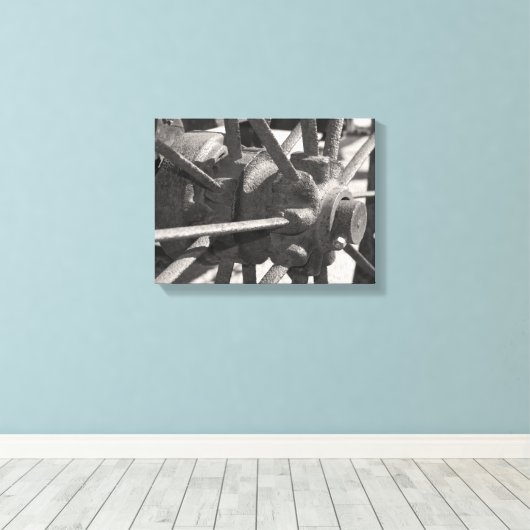 Antiek wagon canvas afdruk (Insitu (Houten vloer))