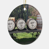 Antiek Wagon met Bourbon-vaten Keramisch Ornament (Links)