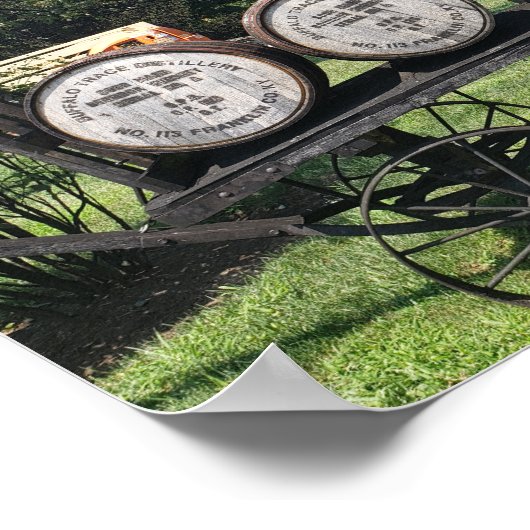 Antiek Wagon met Bourbon-vaten Poster (Hoek)