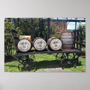 Antiek Wagon met Bourbon-vaten Poster