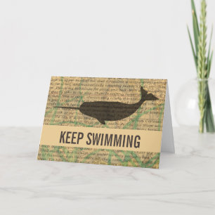 Antiek walvis nautisch:  Zee leven Kaart