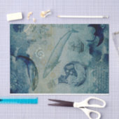 Antiek walvisweefselpapier met scheepvaartthema tissuepapier (Craft)