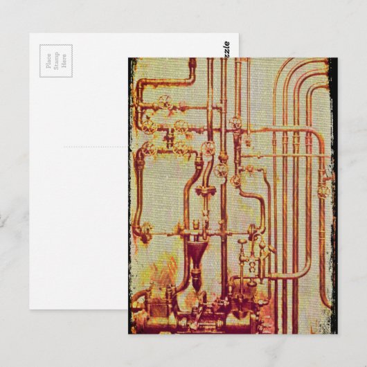 Antiek wandbuizen met stijfheid briefkaart (Voorkant / Achterkant)