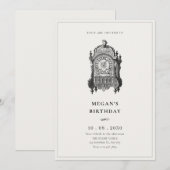  antiek wandklok verjaardag kaart (Voorkant / Achterkant)