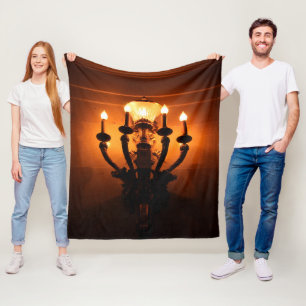 Antiek wandlicht fleece deken