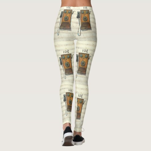 antiek wandtelefoon leggings (Achterkant)