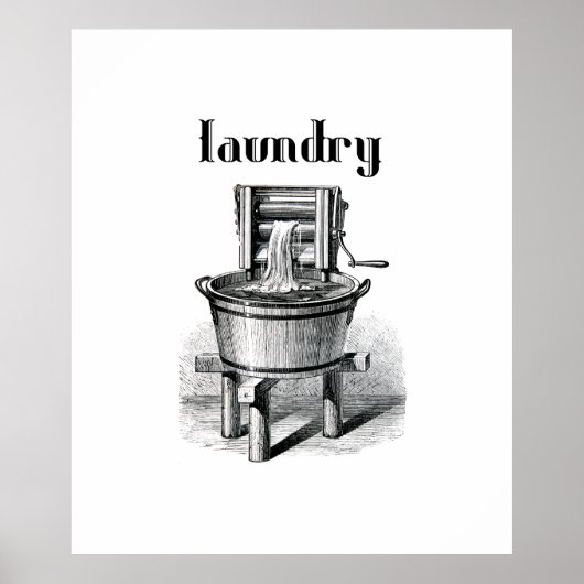antiek was voor wasmachine  kunst poster (Voorkant)