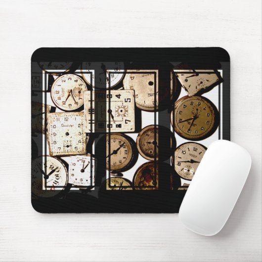 Antiek Watch Face Triptych Mousepad Muismat (Met muis)