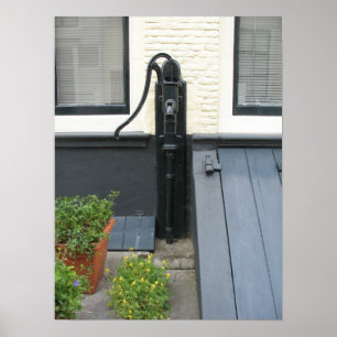 Antiek waterpomp Holland House Foto Poster Art