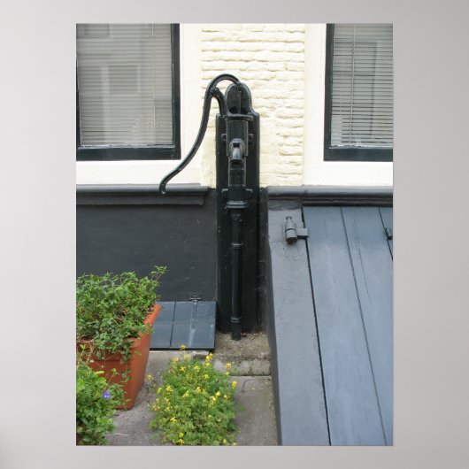 Antiek waterpomp Holland House Foto Poster Art (Voorkant)