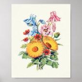 Antiek Waterverf Botanische afdruk Poster (Voorkant)