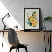 Antiek Waterverf Botanische afdruk Poster