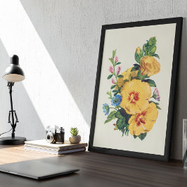 Antiek Waterverf Botanische afdruk Poster