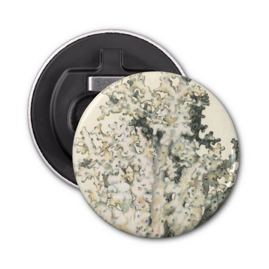 Antiek Waterverf Koraal Button Flesopener (Voorkant)